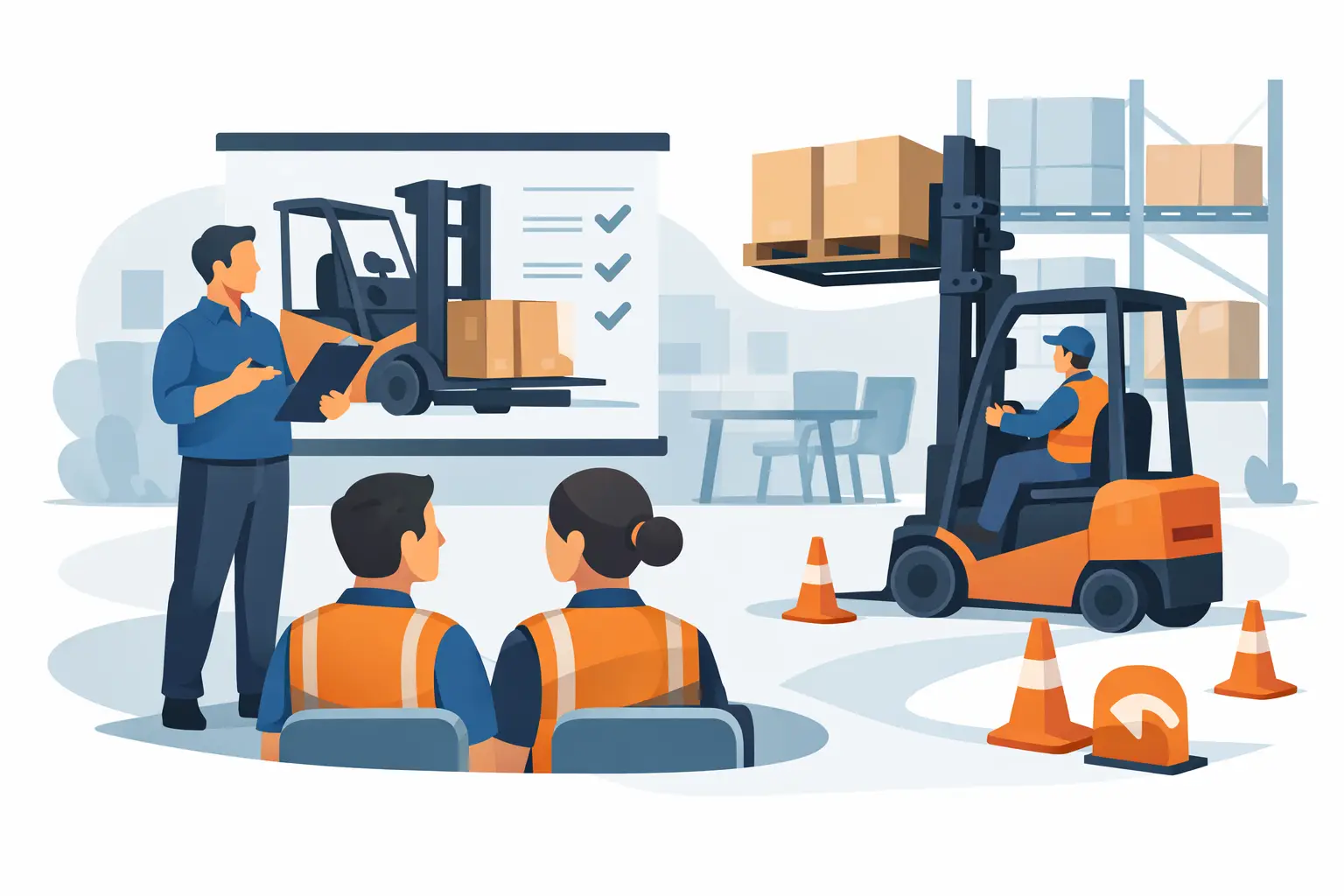 Reachtruck herhalingscursus in company regelen